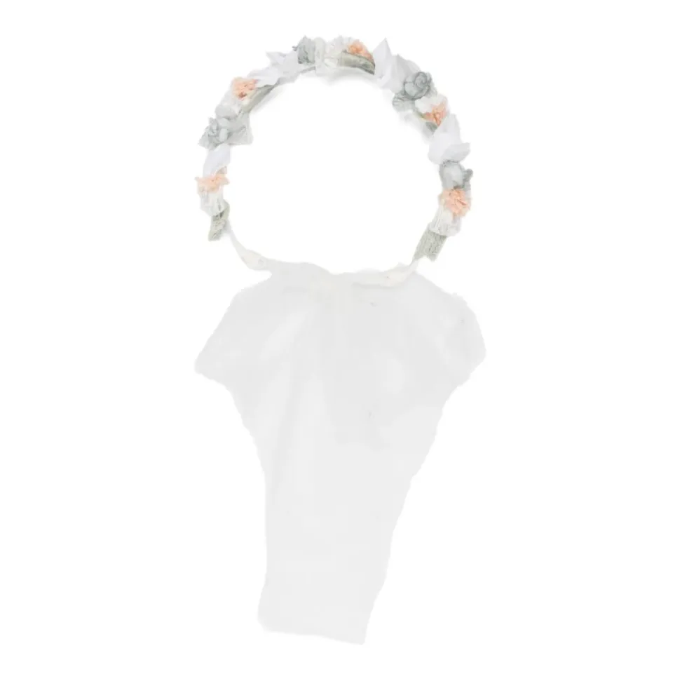 Coroncina con fiori e tulle
