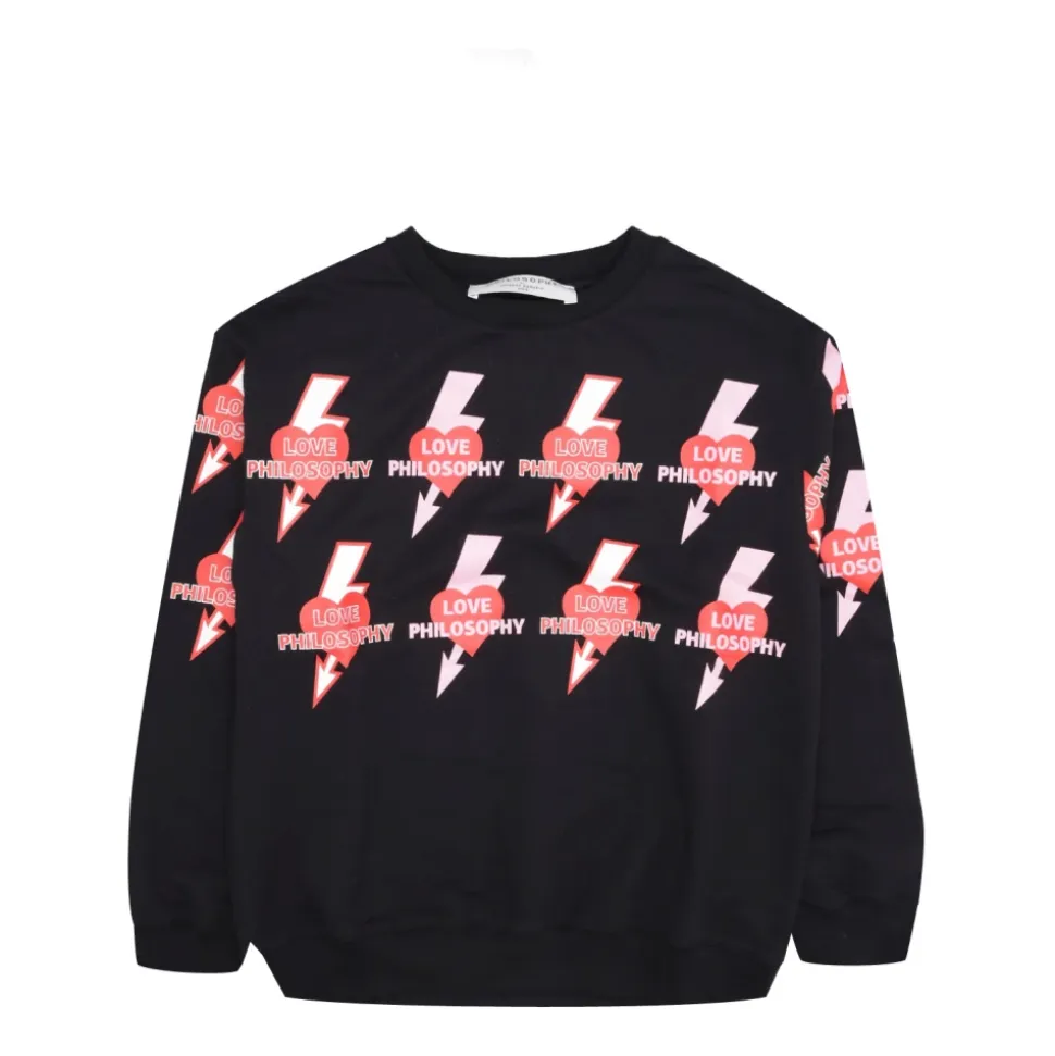 Crew-neck genser med logotrykk