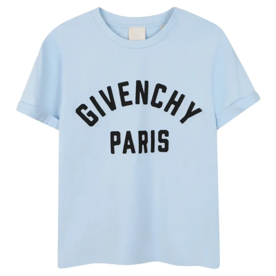 Crew Neck T-Shirt with Paris Grosgrain Patch