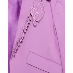 Cropped Blazer med Logobroderi