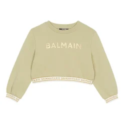 Cropped genser med strikk