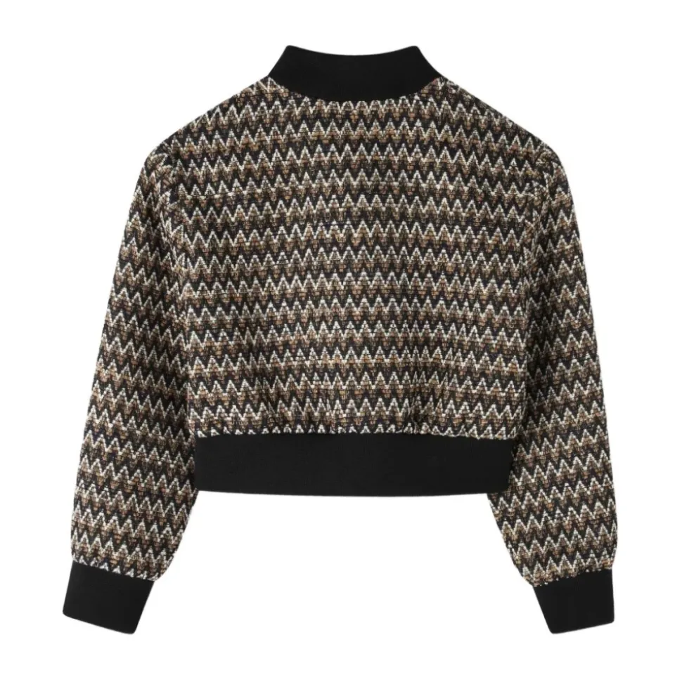 Cropped jakke med ribbekant