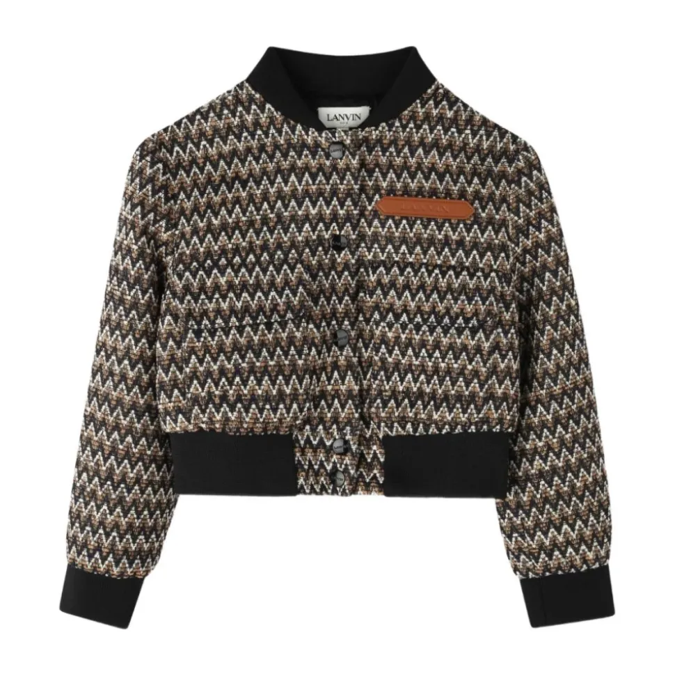 Cropped jakke med ribbekant