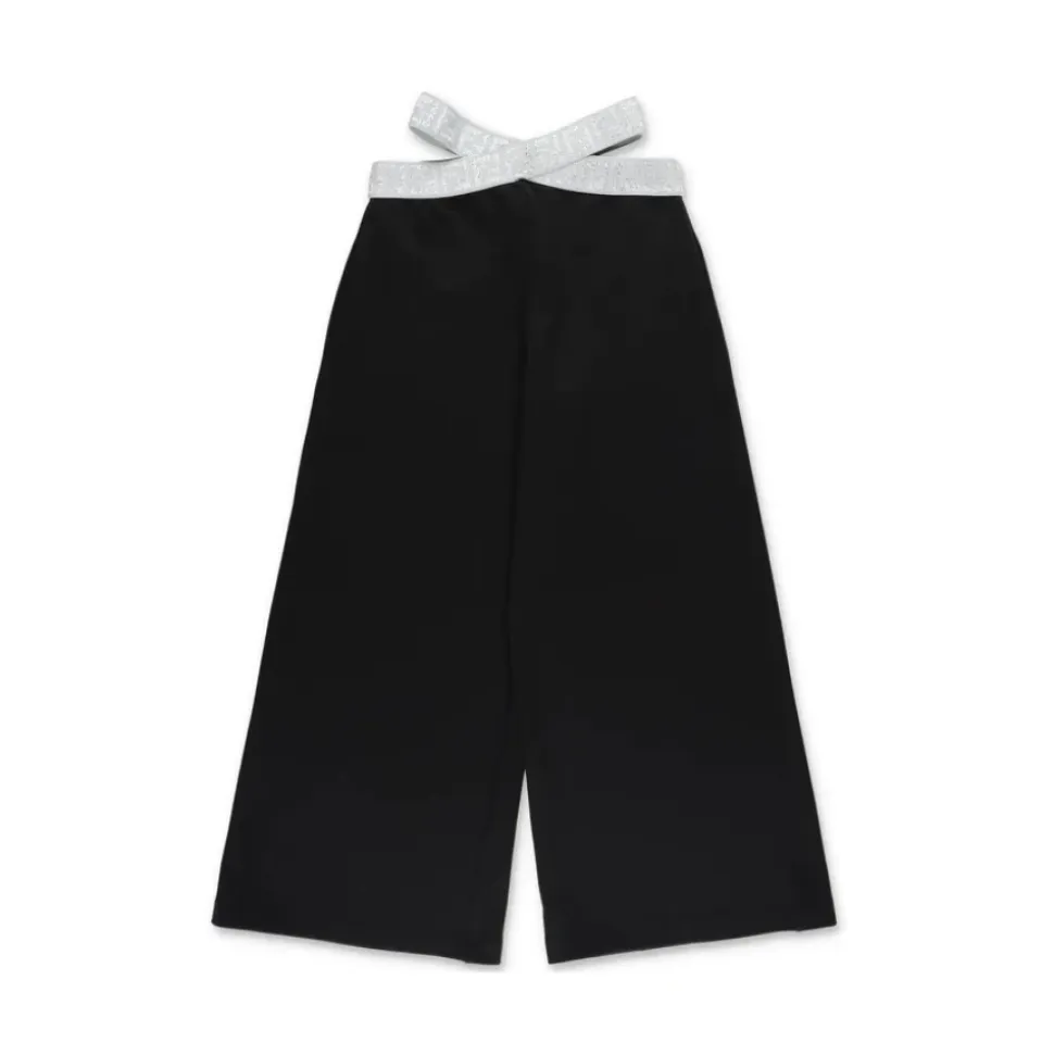 Crossover-Strap Wide Leg Trousers