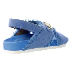 Denim Blå Håndlagde Barne Sandaler