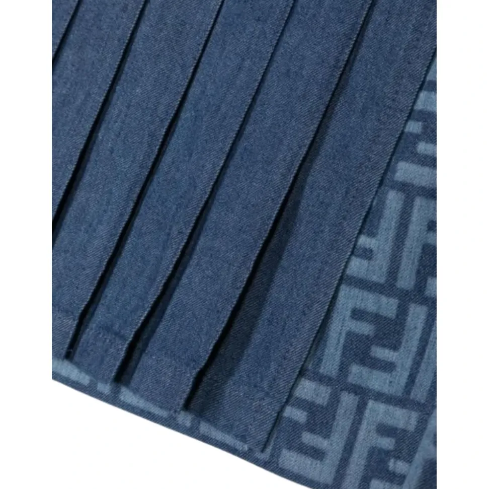 Denim bomullskjole med monogram