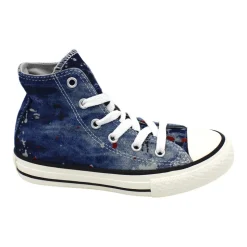 Denim Hi-Top Sneakers Gummisåle