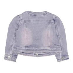 Denimjakke med rosa skyggeeffekt