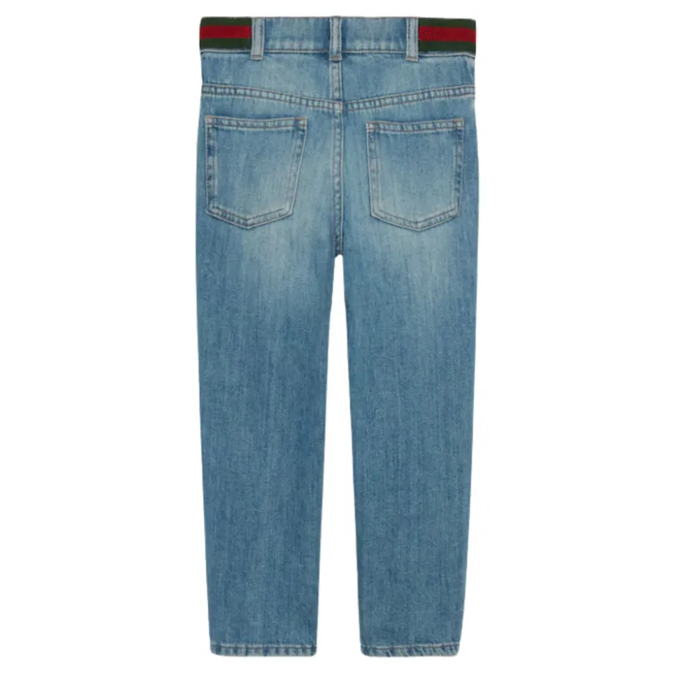 Denim Jeans med Web-detalj