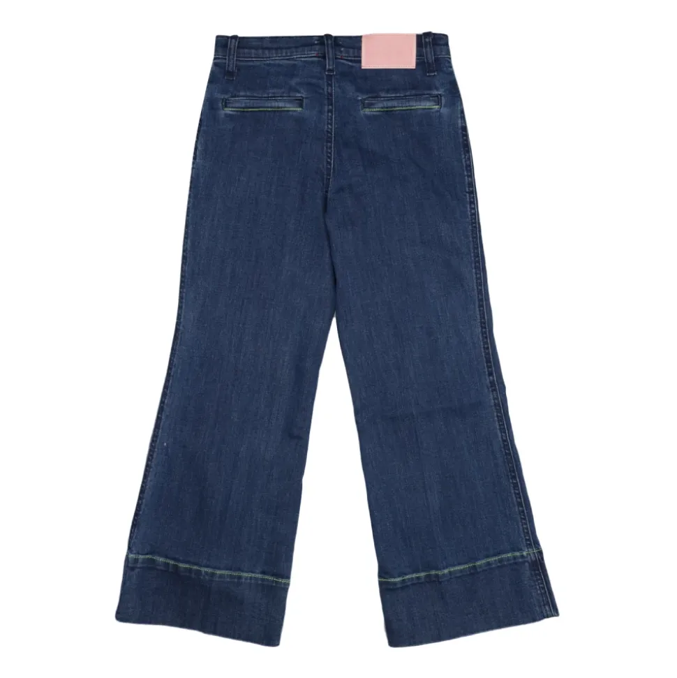 Denim Leggings med Glidelås og Lommer