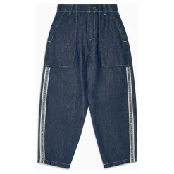 Denim Lin Jeans Over i Blå