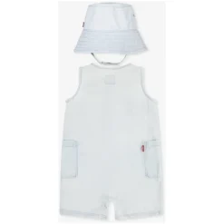 Denim Romper og Bucket Hat