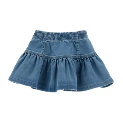 Denimskjørt med jordbærbroderi