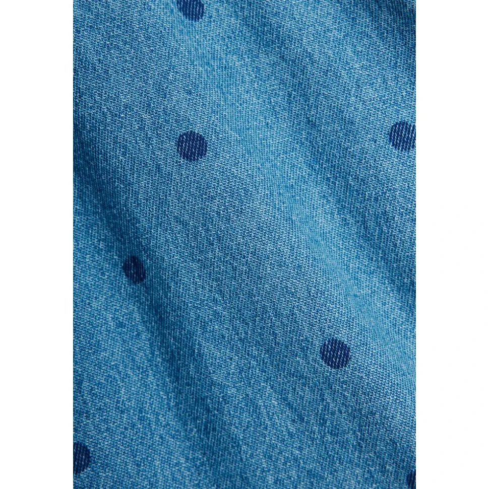 Denim Turtleneck-kjole med stropper