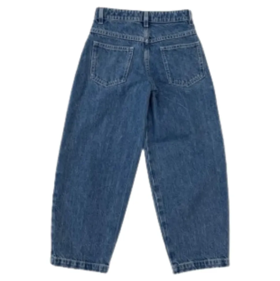 Denim Wide Leg Jeans med Logobroderi