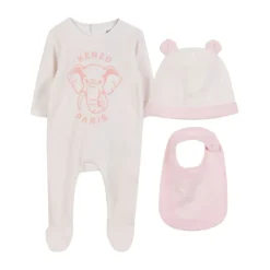 Elefant Print Lue og Smekke Sett