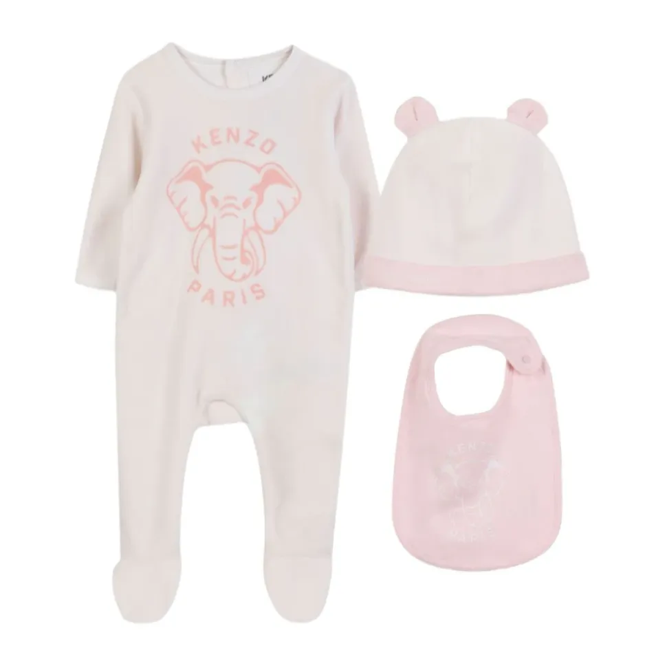 Elefant Print Lue og Smekke Sett