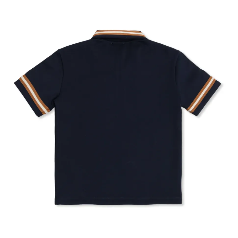 Embroidered-Logo Stretch Piqué Zip Polo