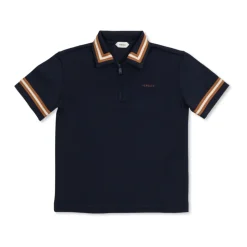 Embroidered-Logo Stretch Piqué Zip Polo