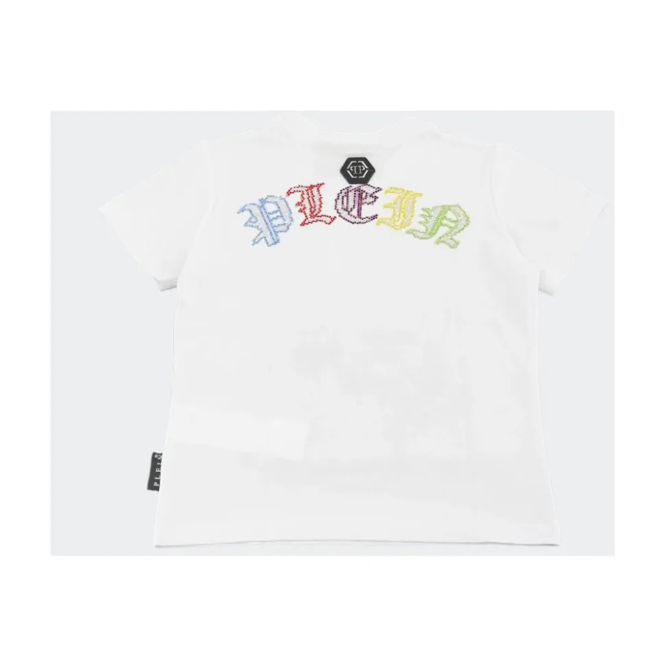 Embroidered T-shirt Round Neck SS with Crystals Skull