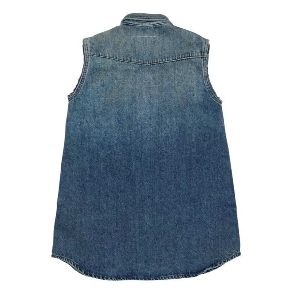 Ermeløs denimkjole