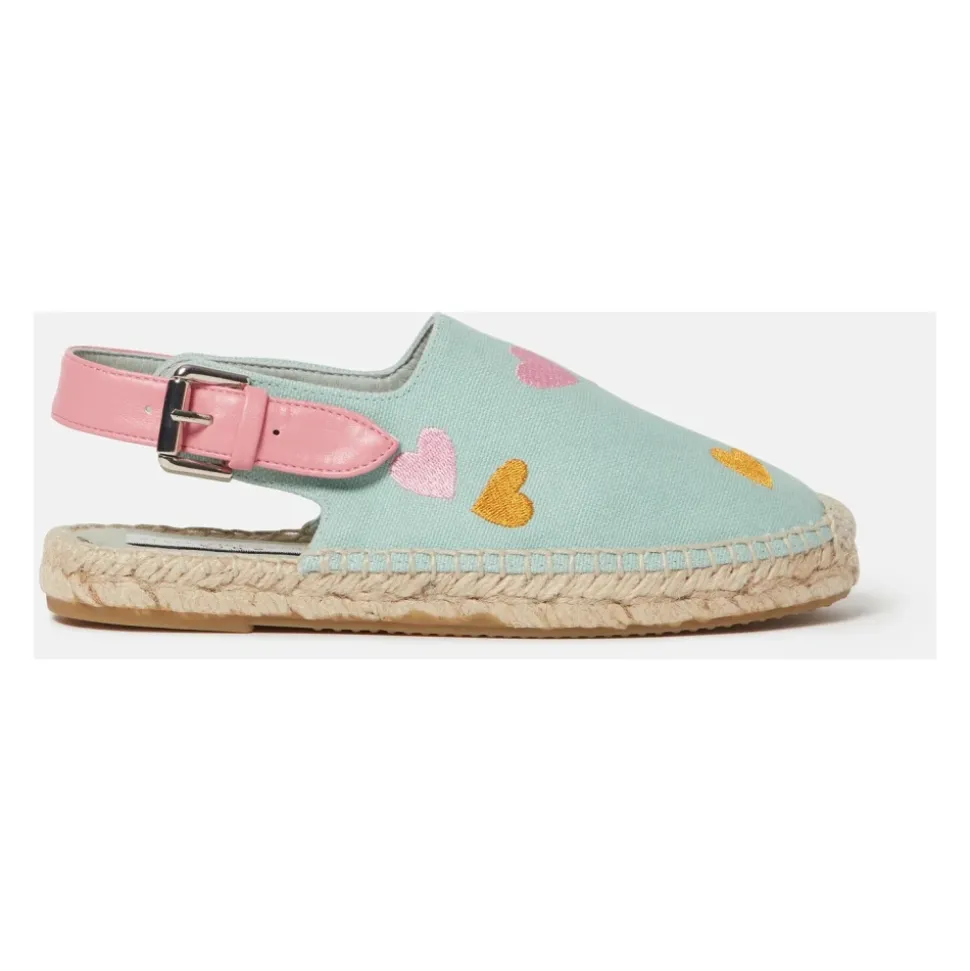 Espadrillas in Tela con Ricamo Cuore