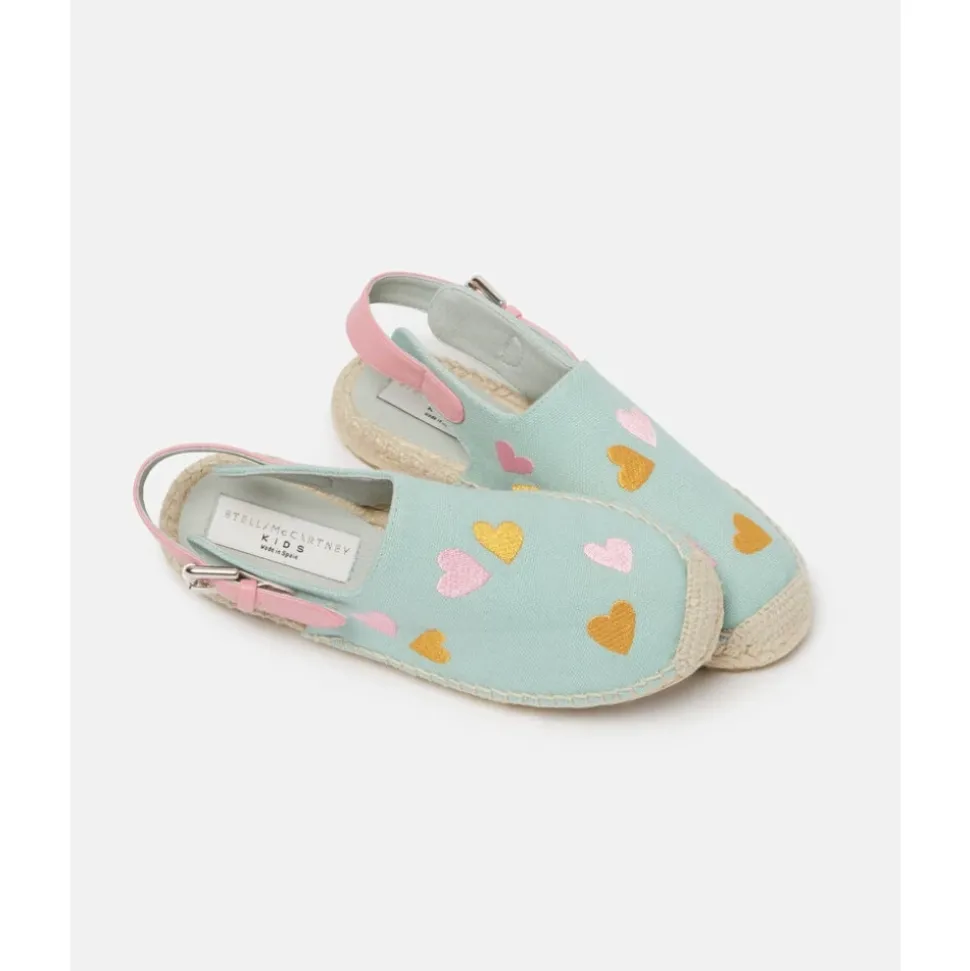 Espadrillas in Tela con Ricamo Cuore