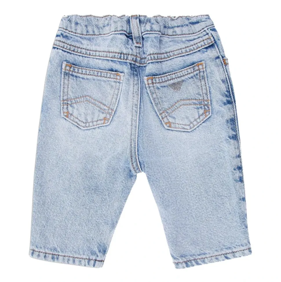 Five-pocket jeans med elastisk linning bak