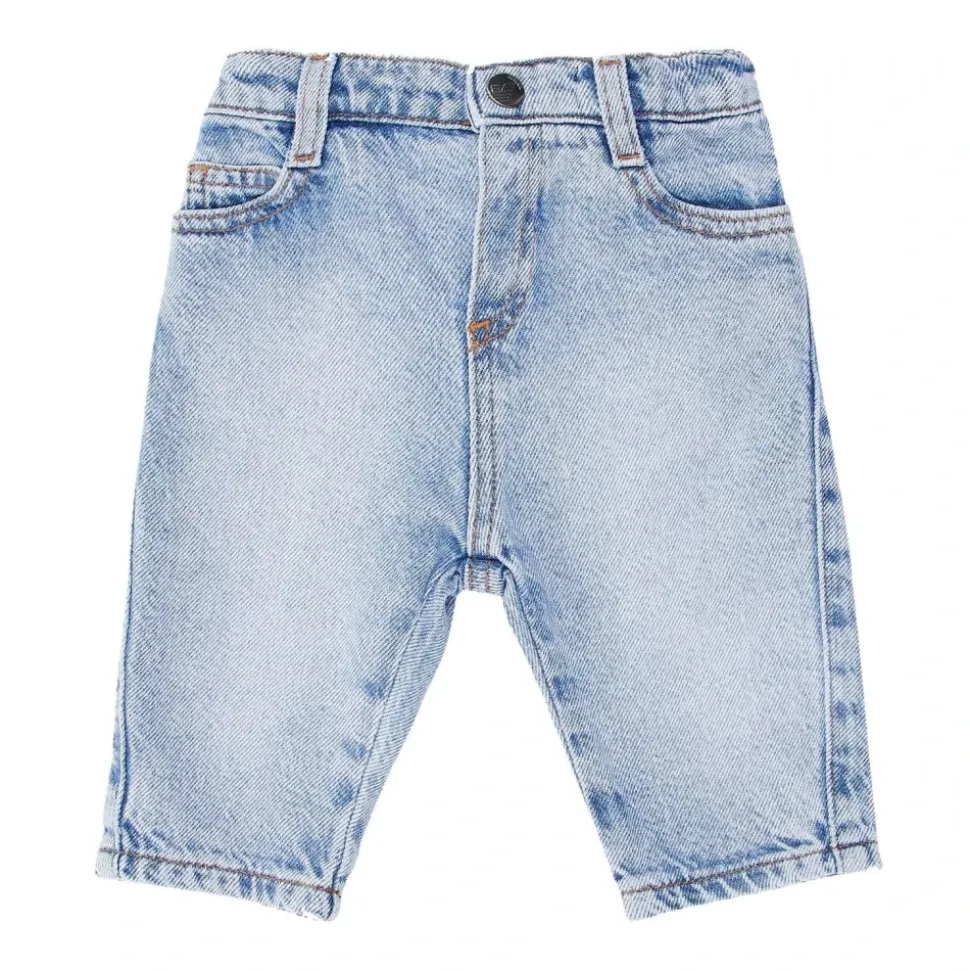 Five-pocket jeans med elastisk linning bak
