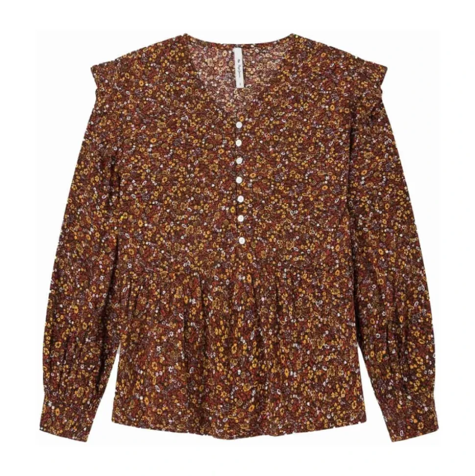 Flytende Bluse med Lange Ermer