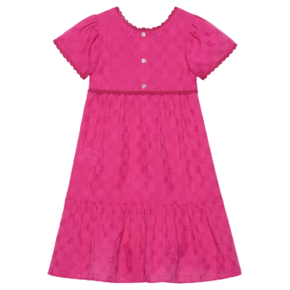 Fuksia Stjernebrodert Kjole
