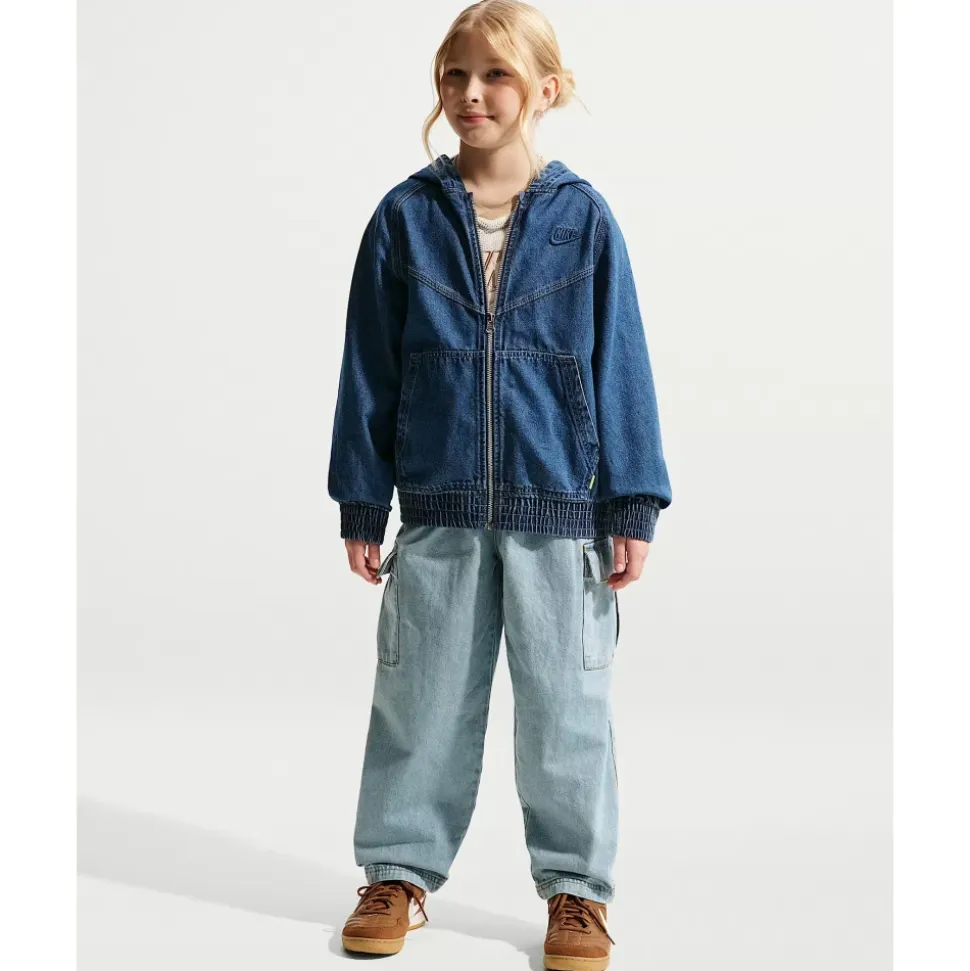 Full-Zip Hooded Denim Jacket