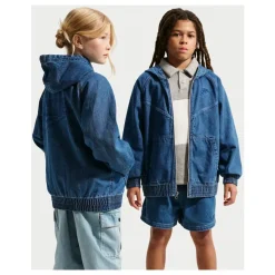 Full-Zip Hooded Denim Jacket