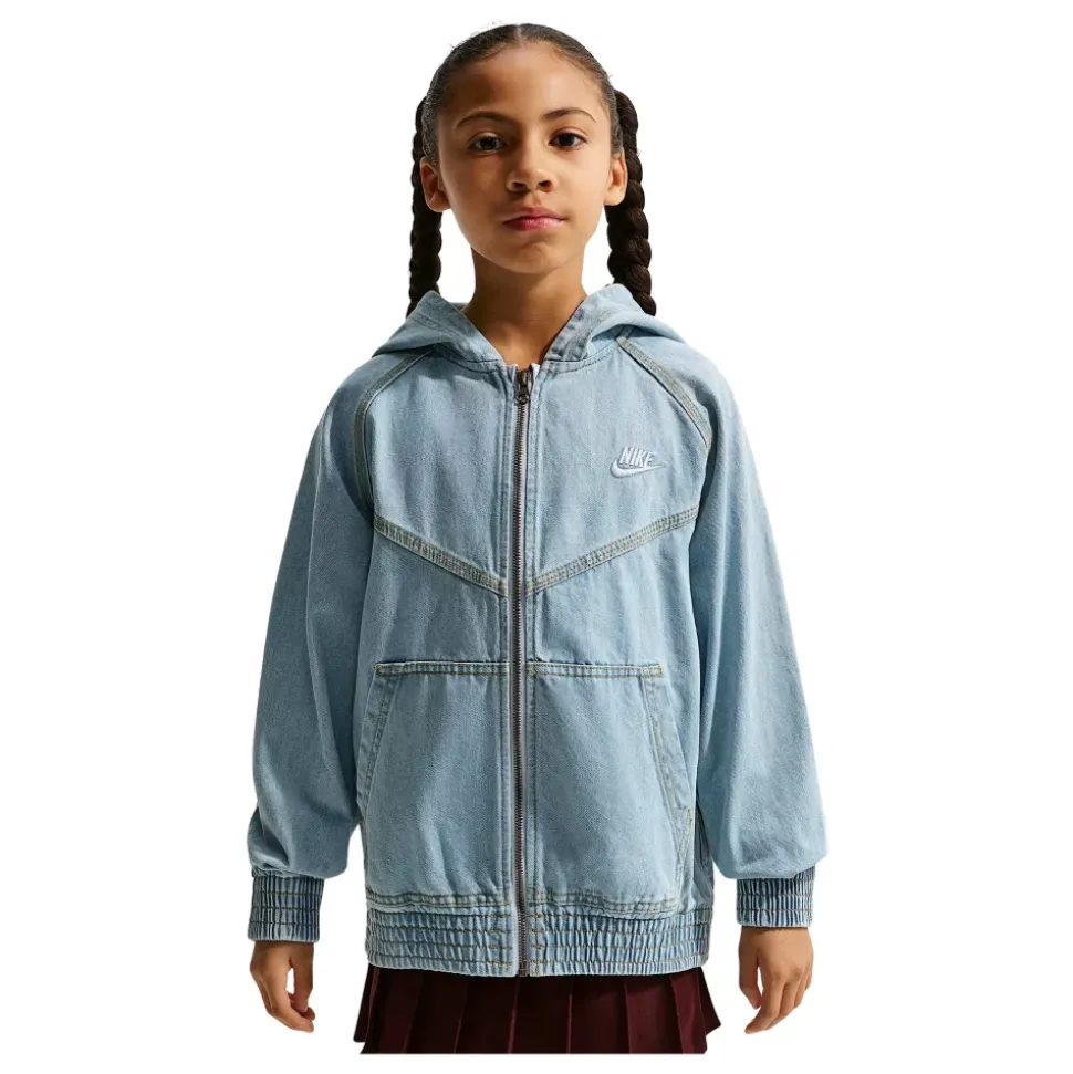 Full-Zip Hooded Denim Jacket