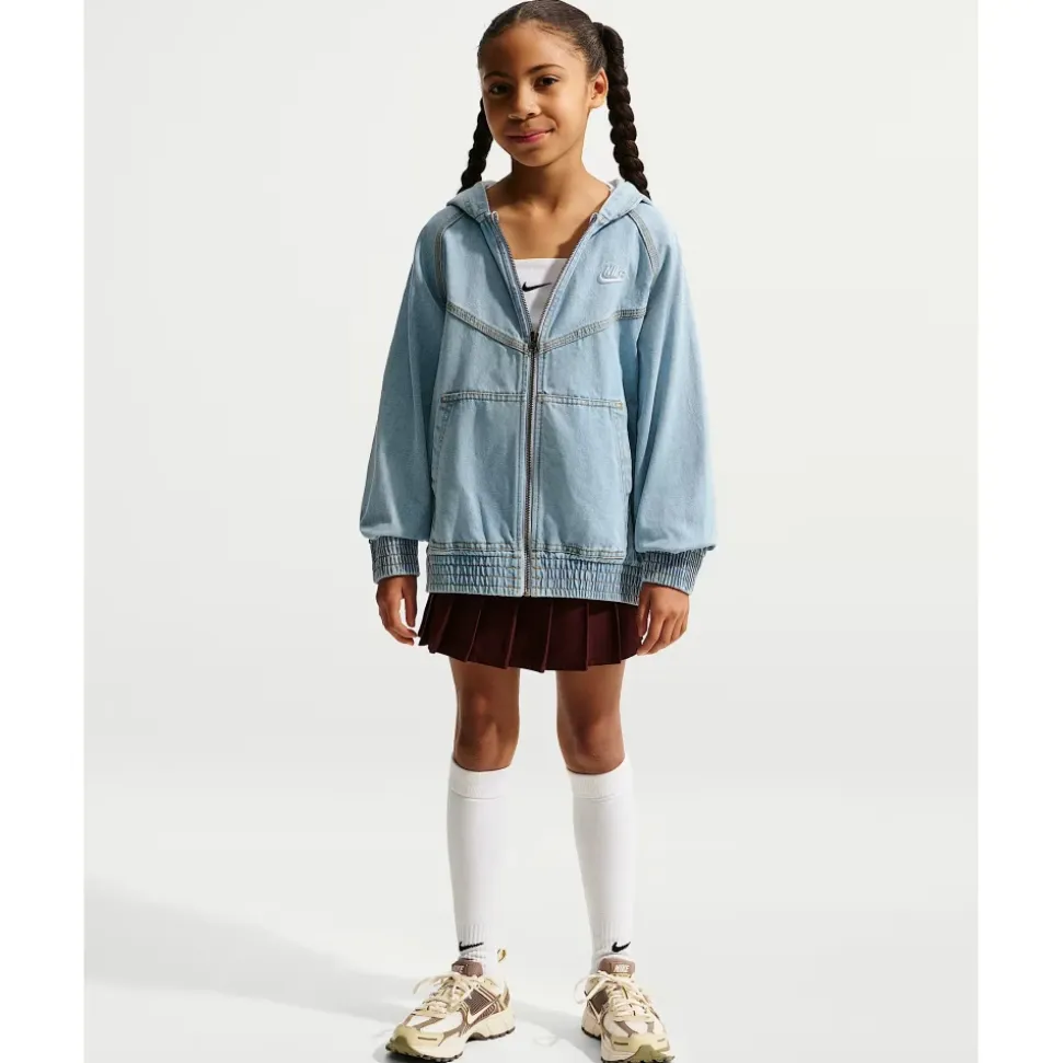 Full-Zip Hooded Denim Jacket