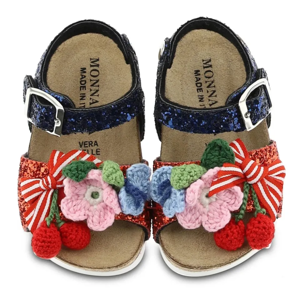 Glitter Sandal med Applikasjoner