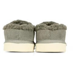 Grå Semskede Mules med Faux Shearling