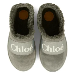 Grå Semskede Mules med Faux Shearling