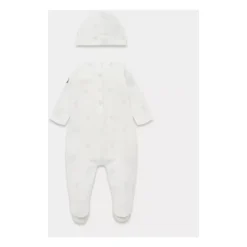 Hvit Baby Romper med Lue