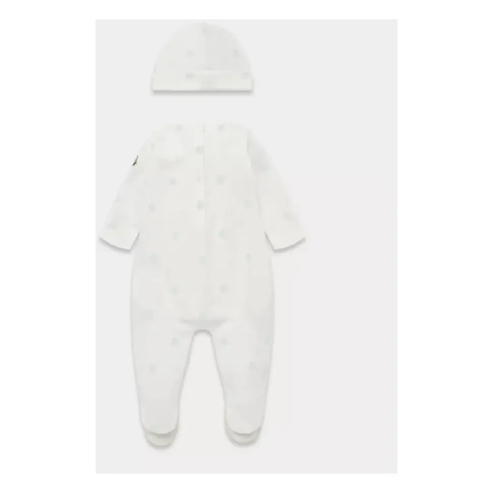 Hvit Baby Romper med Lue