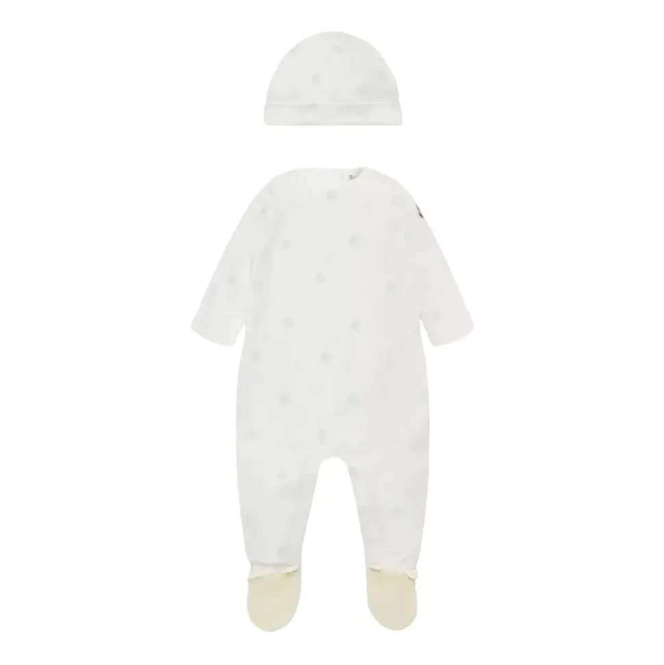 Hvit Baby Romper med Lue