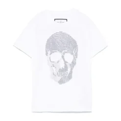 Hvit bomulls-T-skjorte