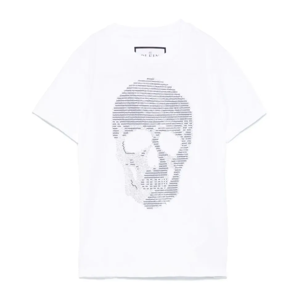 Hvit bomulls-T-skjorte