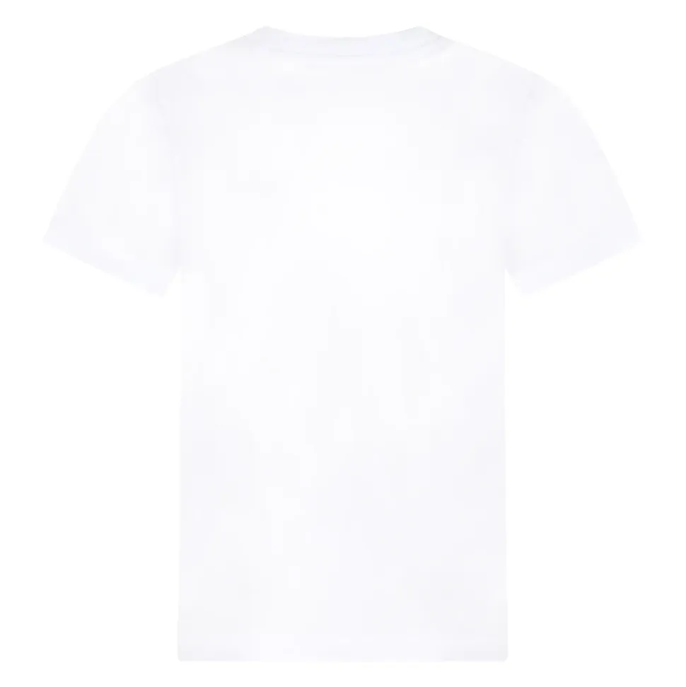Hvit bomulls-t-skjorte med logo