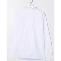 Hvit Button Down Skjorte med Logo