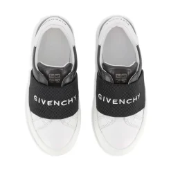 Hvite Barnesko Sneakers Skinn Stoff