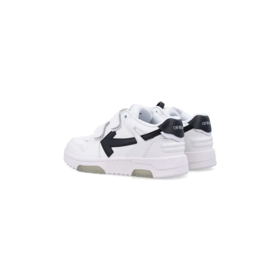 Hvite Lær Sneakers med Touch-Stropp
