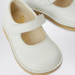 Hvite runde tå ballerina flate sko