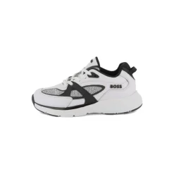 Hvite Sneakers Mesh Paneler Gummisåle