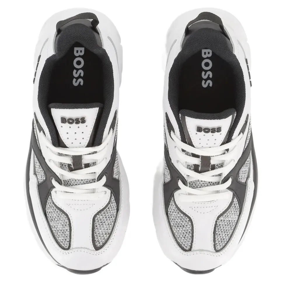 Hvite Sneakers Mesh Paneler Gummisåle